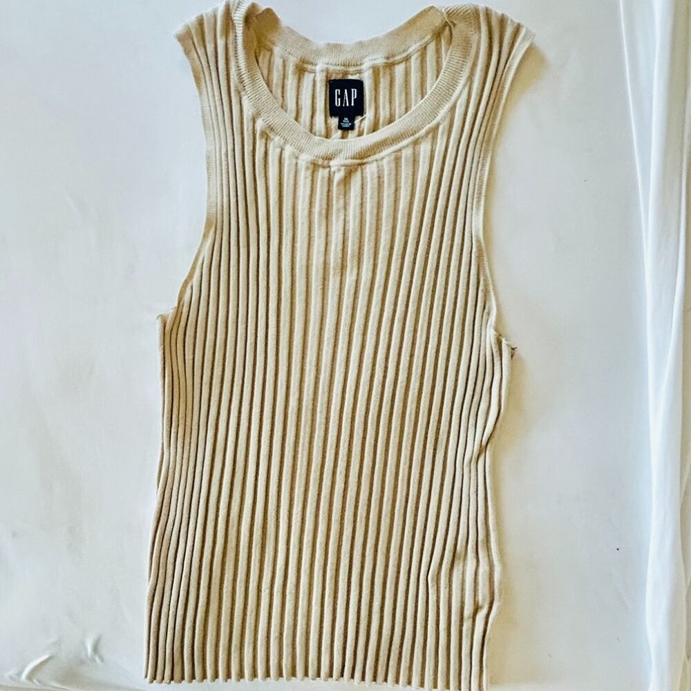 Gap Ribbed Stretch Tank in Beige Size XL Tall (NWT)